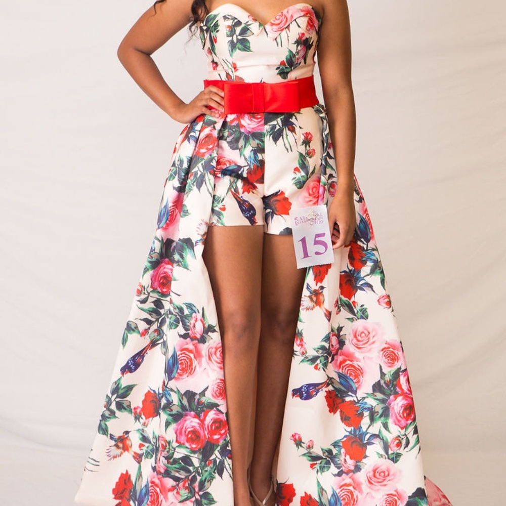 Mac Duggal Floral Romper 79097M